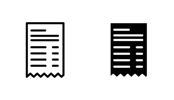 Receipt icons. solid, filled outlineicons.. vector