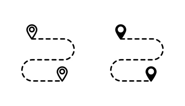Route icons. solid, filled outlineicons.. vector