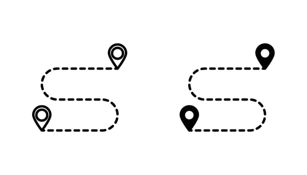 Route icon solid, filled outlineicons.. vector