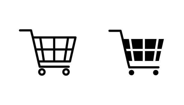 Shopping basket icon in editable stroke and flat illustrations vector