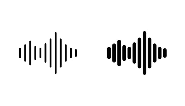 Sound wave icon in editable stroke and flat illustrations vector