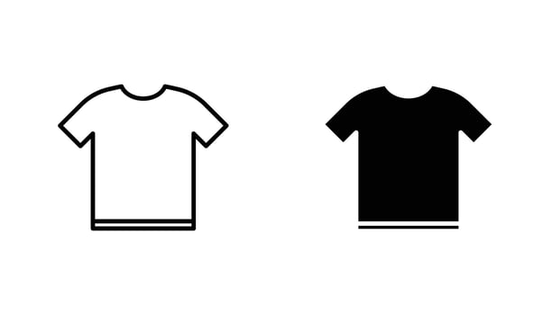 T shirt icon in editable stroke and flat illustrations vector