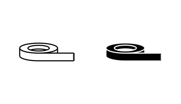 Tape icon in editable stroke and flat illustrations vector