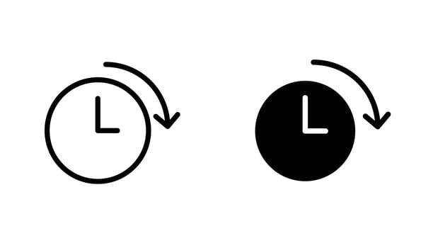 Time forward icon in editable stroke and flat illustrations vector