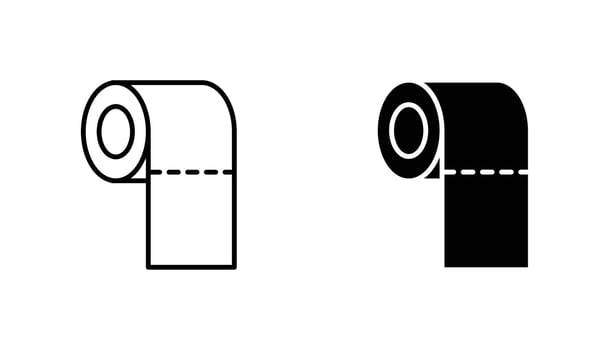 Toilet Paper icon in editable stroke and flat illustrations vector
