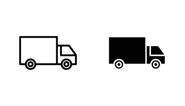 Truck icon in editable stroke and flat illustrations vector