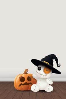 Halloween character with pumpkin vector