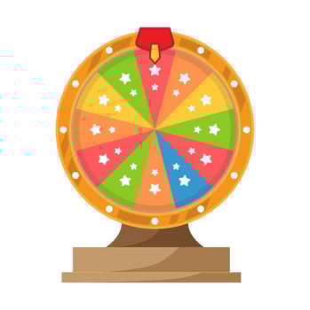 Colorful Spinning Prize Wheel for Casino, Game Show, Lottery, or Party Event Decoration vector