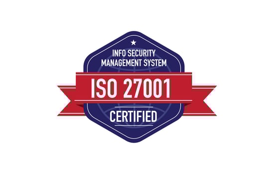 Iso 45001 occupational healh and safety management system certified label and symbol illustration vector