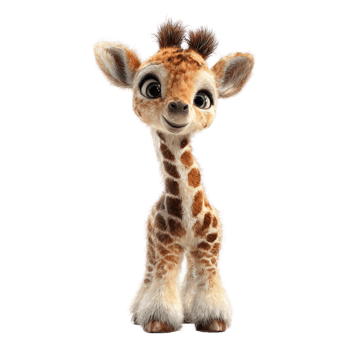 Cute Standing Giraffe Character png