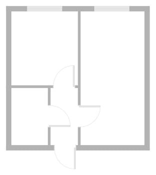 Black and white floor plan of modern apartment layout. Architectural blueprint design with empty rooms. Unfurnished flat construction drawing for home interior planning or background use vector
