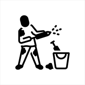 Solid icon boy-playing-holi vector