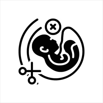 Solid icon abortion vector