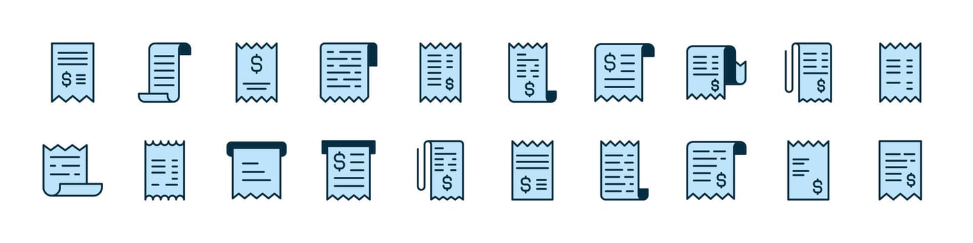 assorted invoice icon collection vector