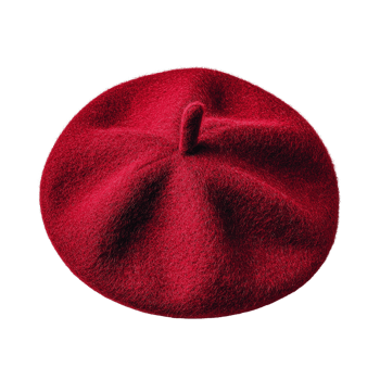 Classic Red Wool Beret Hat Isolated on White Background for Fashion png