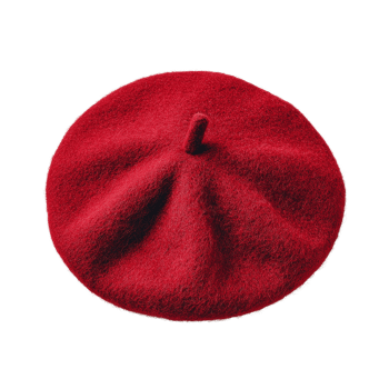 Red Wool Beret on a White Background for Fashion and Accessories png