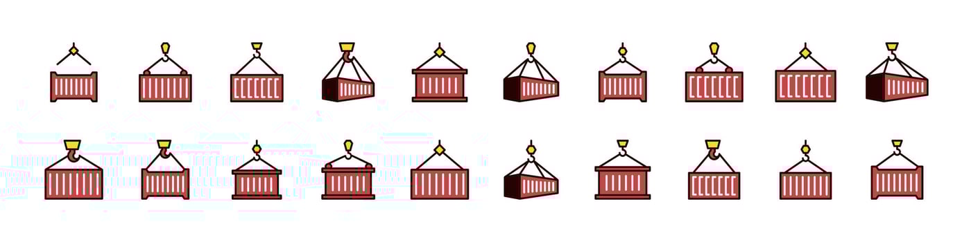 set of shipping container icons vector