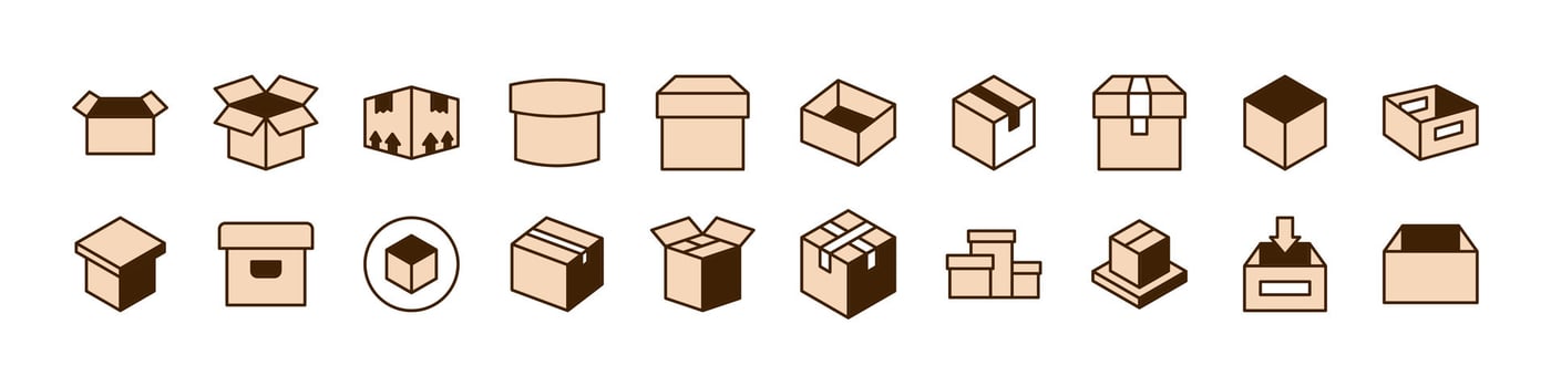 Collection of box icons for design vector