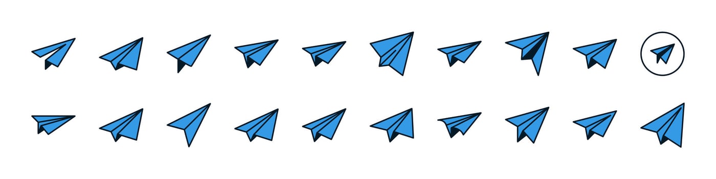Blue paper airplane graphic design icons vector