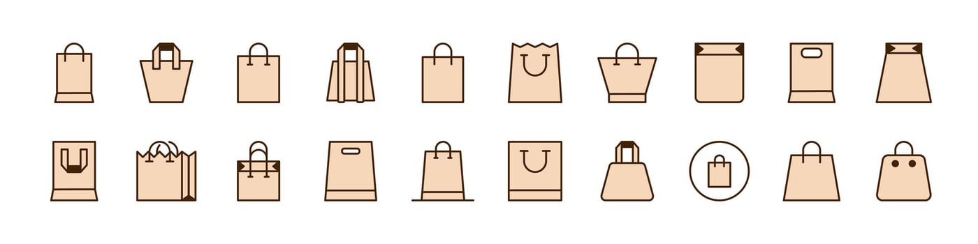 Shopping bag icons in various styles vector
