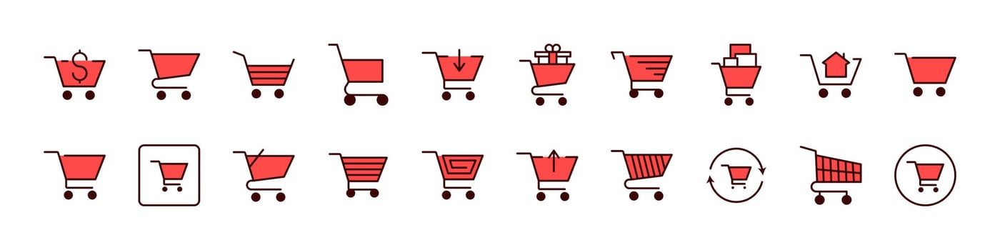 Collection of shopping cart icons vector