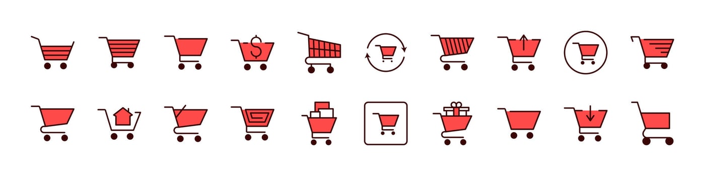Collection of shopping cart icons vector