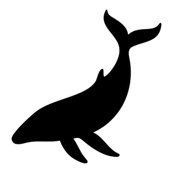 Whale silhouette swimming in the deep sea vector