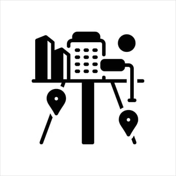 Solid icon street-tracing vector