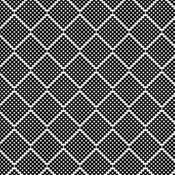 Black and white geometric pattern of repeating diamond shapes. vector