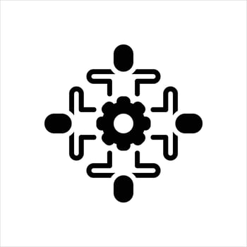Solid teamwork icon vector
