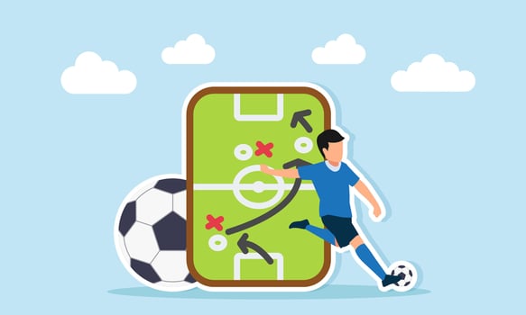 Soccer player and strategy board vector