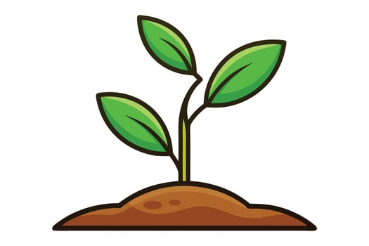 Vibrant Green Sprout Emerging from Rich Soil A Symbol of New Life and Growth - Professional digital artwork with vibrant colors and detailed composition vector