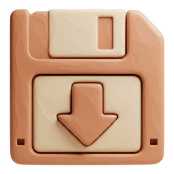 3d render of a save icon isolated on transparent background png