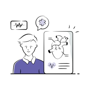 Have a look at this amazing illustration of heart health in modern style vector