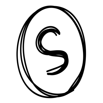 a black and white drawing of the letter s png