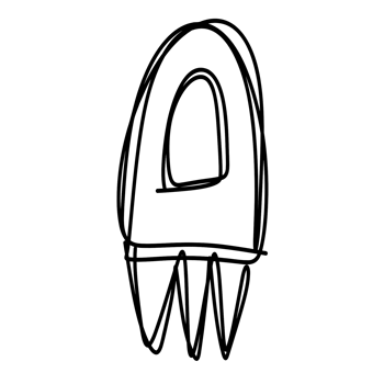 a drawing of a rocket on a transparent background png