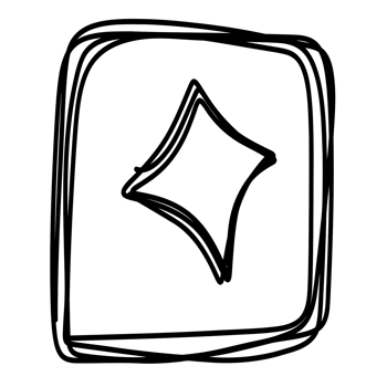 a black and white drawing of a diamond png