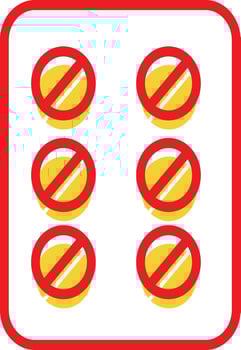 Prohibited Pills A Blister Pack Depicting Medication Restriction vector