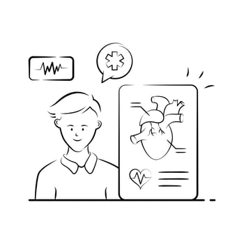 Have a look at this amazing illustration of heart health in modern style. vector