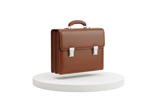 Professional Brown Briefcase Floating on Display png