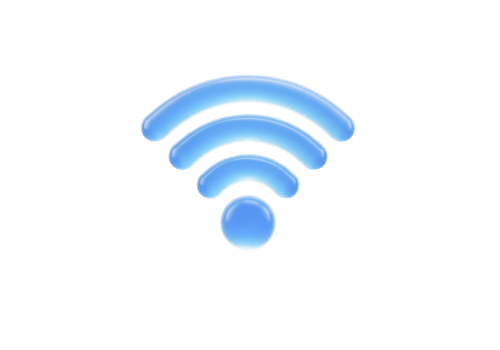 Blue Glossy 3D WiFi Network Icon png