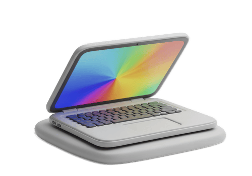 Minimalist Laptop with Vibrant Rainbow Display png