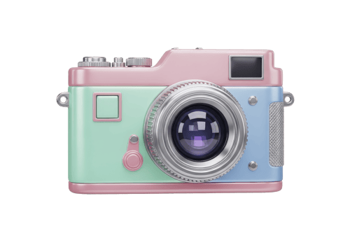 Colorful Retro Style Camera png