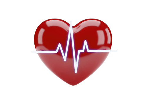 Red Heart with ECG Line Medical Health Concept png