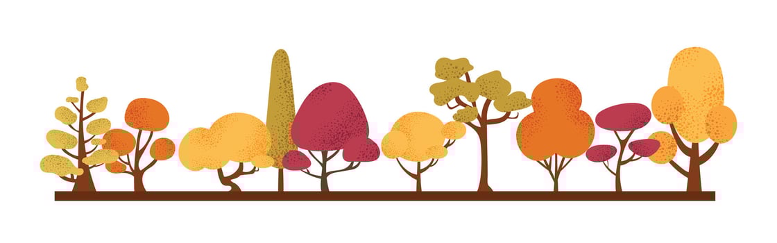 Colorful illustration of autumn trees vector