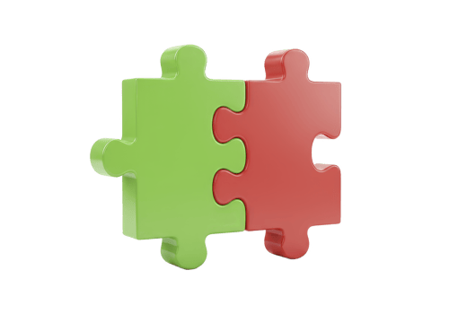 Two Interlocked Puzzle Pieces png
