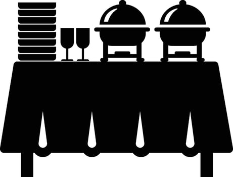 Banquet service catering buffet icon. Catering buffet sign. Buffet self service restaurant symbol. flat style. vector