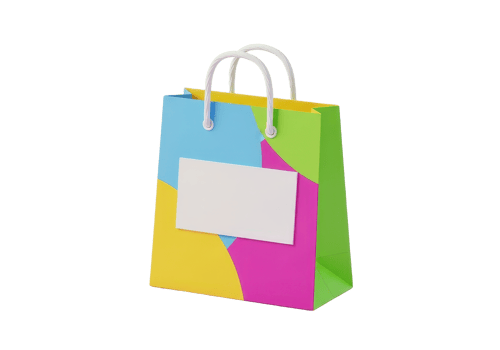 Colorful Shopping Bag with Blank Label for Branding png