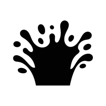 Silhouette water splash icon shows dynamic fluid movement on a white background vector