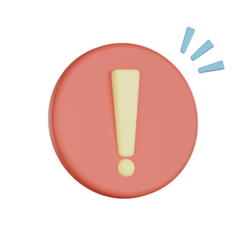 Empty states 3d icon alert symbol exclamation mark notification sign round shape red circle yellow icon design png
